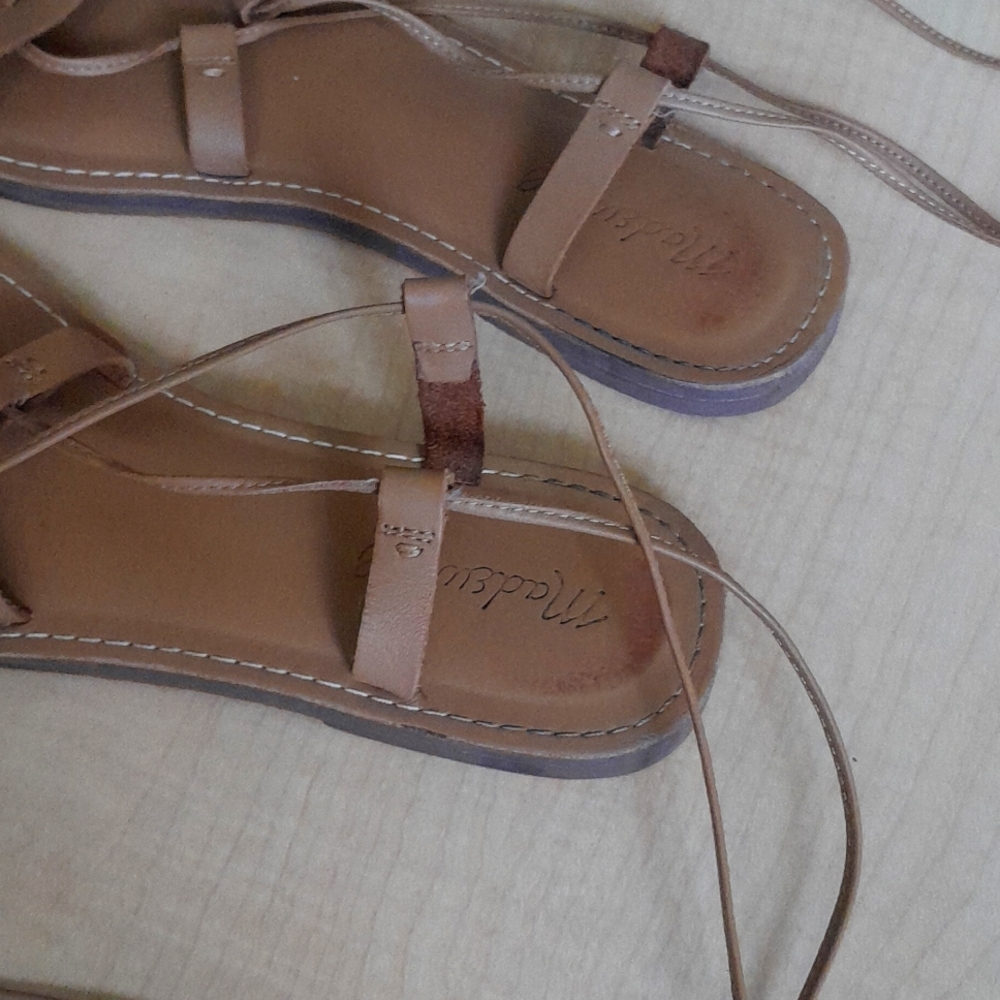 MADEWELL THE BOARDWALK Lace Up Leather Sandals Size 9.5 - Picture 10 of 16